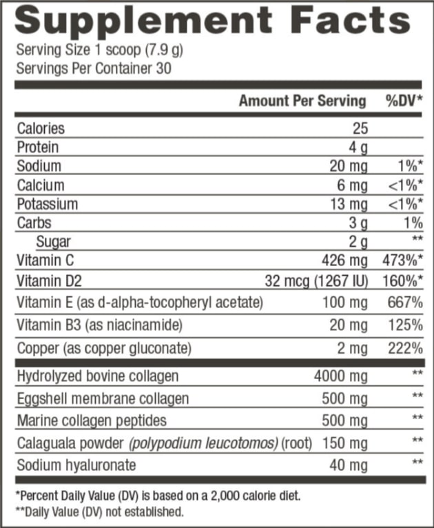 Collagen Refresh-Supplement Facts